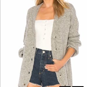 Like New XS Tularosa Boyfriend-Style Cleo Cardigan Light Grey